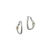 Women John Hardy Earrings>Bamboo Heart Hoops, Silver, Gold, Diamonds