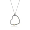 Women John Hardy Necklaces>Bamboo Heart Necklace, Gold, Silver, Diamonds