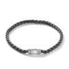 John Hardy Bracelets>Box Chain Bracelet, Dark Silver, 4MM