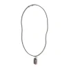 John Hardy Necklaces>Carved Tag Necklace, Dark Silver, Gemstones