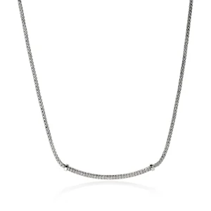 Women John Hardy Necklaces>JH Essential Pavé Necklace, Sterling Silver, Diamonds, 1.8MM