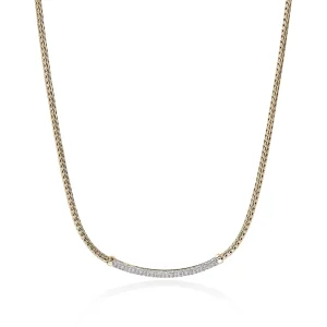 Women John Hardy Necklaces>JH Essential Pavé Necklace, Gold, Diamonds, 2.5MM