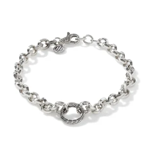 Women John Hardy Bracelets>Knife Edge Keyring Bracelet, Sterling Silver