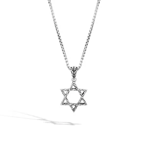 John Hardy Necklaces>Star of David Pendant Necklace, Silver