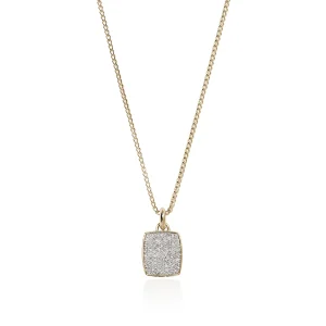 John Hardy Necklaces>Tag Necklace, Gold, Diamonds