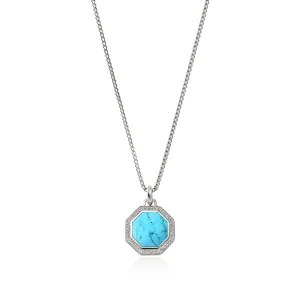 John Hardy Necklaces>Tag Necklace, Silver, Diamonds