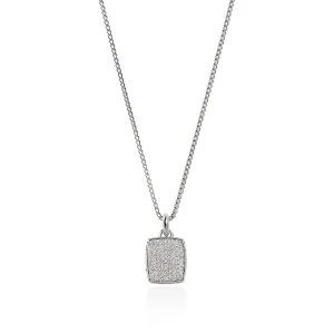 Women John Hardy Necklaces | Necklaces>Tag Necklace, Silver, Diamonds, 1.7MM