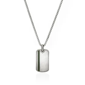 John Hardy Necklaces>Tag Necklace, Sterling Silver, Enamel